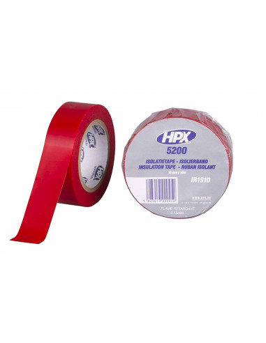 Ruban adhésif isolant HPX rouge 19mm x 10m