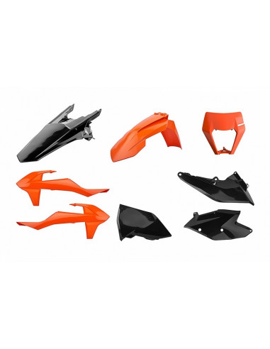 Kit plastique POLISPORT Enduro orange/noir KTM EXC/EXC-F