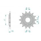 Kit chaine AFAM acier POLARIS 500 PREDATOR pas 520 2005 à 2006