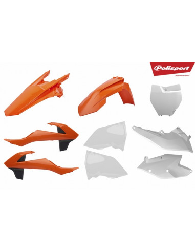 Kit plastique POLISPORT couleur origine (2018) orange/blanc KTM SX/SX-F