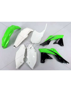 Kit plastique UFO couleur origine (14-15) vert/blanc/noir Kawasaki KX250F