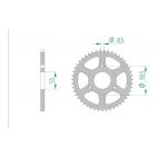Kit chaine AFAM acier RIEJU NKD 50 NAKED pas 420 2004 à 2008