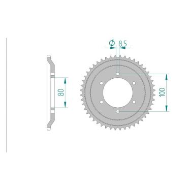 Kit chaine AFAM acier RIEJU RR 50 SPIKE pas 415 1997 à 1998