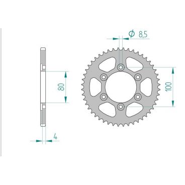 Kit chaine AFAM acier RIEJU RR 50 SPIKE SM pas 420 2005 à 2005