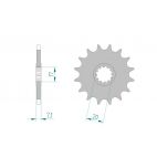 Kit chaine AFAM acier RIEJU RR 50 SPIKE SM / RJ COUR TROUS FRAISES pas 420 1999 à 2002