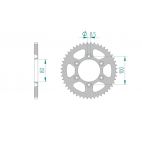 Kit chaine AFAM acier RIEJU RR 50 SPIKE SM / RJ COUR TROUS FRAISES pas 420 1999 à 2002
