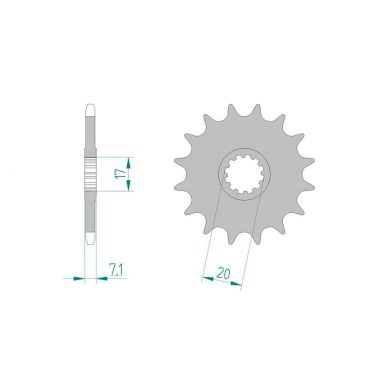 Kit chaine AFAM acier RIEJU RRX 50 SPIKE SM ROUES BATONS pas 420 2007 à 2009