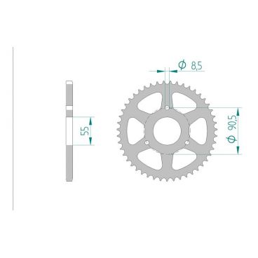 Kit chaine AFAM acier RIEJU RS2 50 MATRIX pas 420 2003 à 2003