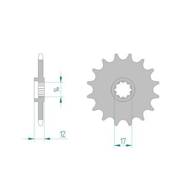 Kit chaine AFAM acier ROXON 50 DUEL pas 420 2007 à 2007
