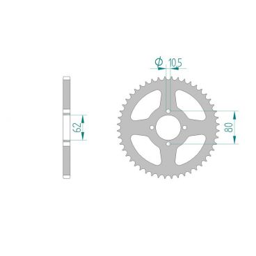 Kit chaine AFAM acier SACHS 125 ROADSTER pas 520 1998 à 2002