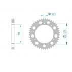 Kit chaine AFAM acier SHERCO 125 CITY CORP SM pas 428 2007 à 2009