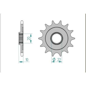 Kit chaine AFAM acier SHERCO SE 300 I pas 520 2010 à 2011