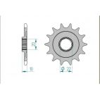Kit chaine AFAM acier SHERCO SE 300 I pas 520 2010 à 2011