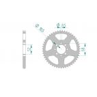 Kit chaine AFAM acier SUZUKI LT 50 L/X/Y,K1/K2/K3 pas 420 1998 à 2003