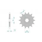 Kit chaine AFAM acier SUZUKI LT 80 pas 520 1989 à 2006