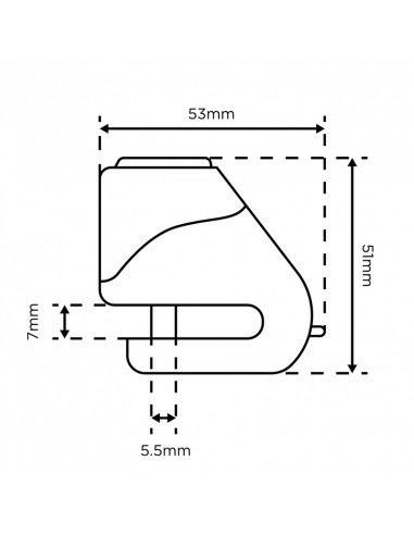 Bloque-disque OXFORD XD5 - 5mm jaune/noir