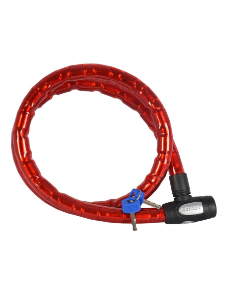 Cable antivol OXFORD Barrier - 1,5m x 25mm rouge