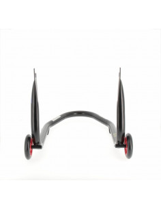 Béquille arrière BIHR Home Track fixe supports en "V" noir mat roues rouge 2