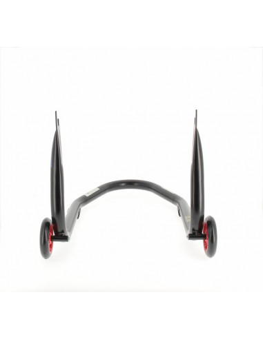 Béquille arrière BIHR Home Track fixe supports en "V" noir mat roues rouge