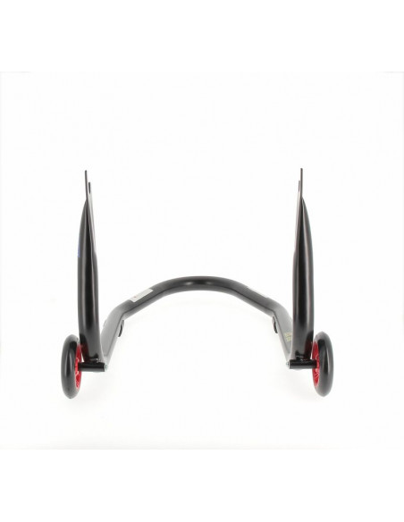 Béquille arrière BIHR Home Track fixe supports en "V" noir mat roues rouge