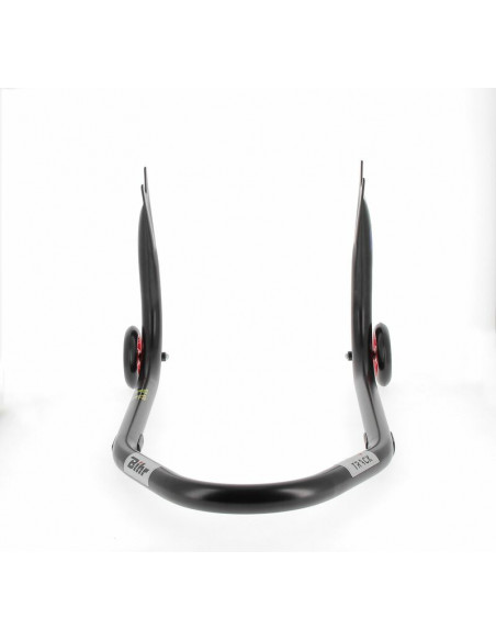 Béquille arrière BIHR Home Track fixe supports en "V" noir mat roues rouge