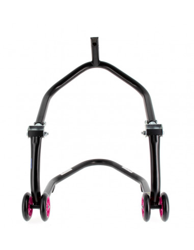 Béquille avant sous té BIHR Home Track noir mat roues rose