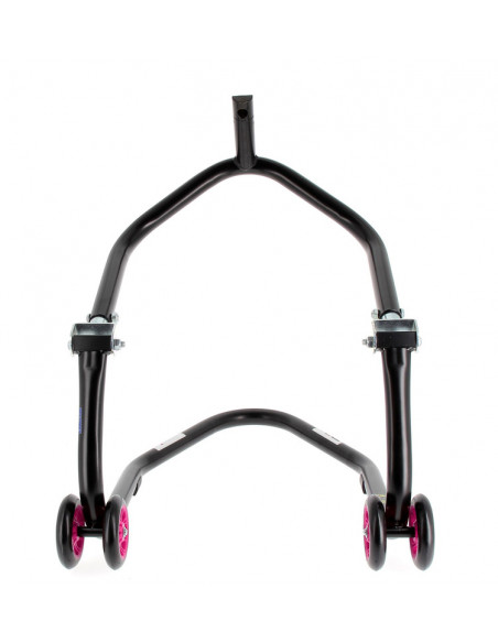 Béquille avant sous té BIHR Home Track noir mat roues rose