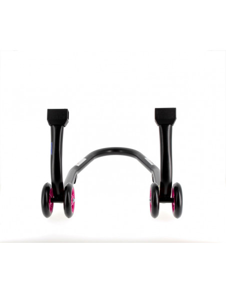 Béquille avant BIHR Home Track noir mat roues rose