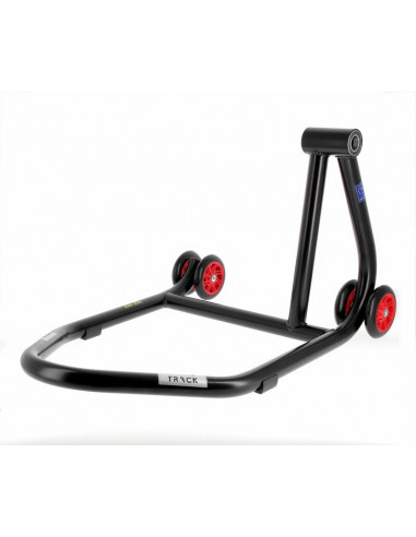 Béquille monobras droite BIHR Home Track noir mat roues rouge