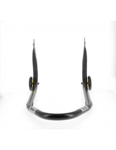 Béquille arrière BIHR Home Track fixe supports en "V" noir mat roues jaune 2