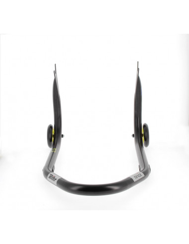 Béquille arrière BIHR Home Track fixe supports en "V" noir mat roues jaune