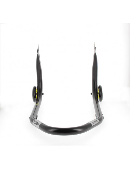 Béquille arrière BIHR Home Track fixe supports en "V" noir mat roues jaune