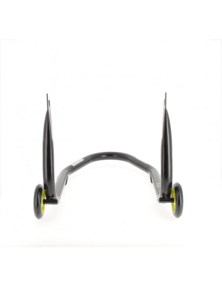 Béquille arrière BIHR Home Track fixe supports en "V" noir mat roues jaune