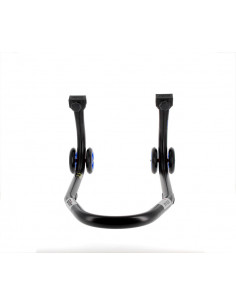 Béquille avant BIHR Home Track noir mat roues bleu 2