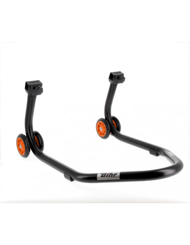 Béquille arrière BIHR Home Track supports en "L" noir mat roues orange