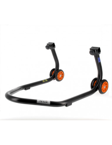 Béquille arrière BIHR Home Track supports en "L" noir mat roues orange