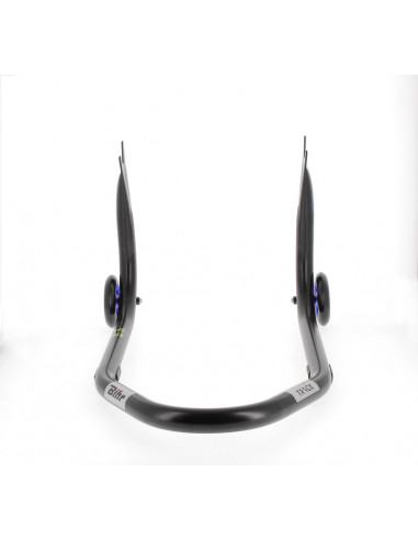 Béquille arrière BIHR Home Track fixe supports en "V" noir mat roues bleu