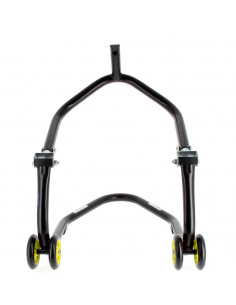 Béquille avant sous té BIHR Home Track noir mat roues jaune 2