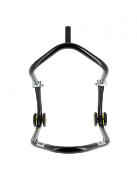 Béquille avant sous té BIHR Home Track noir mat roues jaune