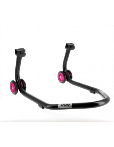 Béquille arrière BIHR Home Track supports en "L" noir mat roues rose