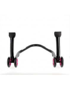 Béquille arrière BIHR Home Track supports en "L" noir mat roues rose 2