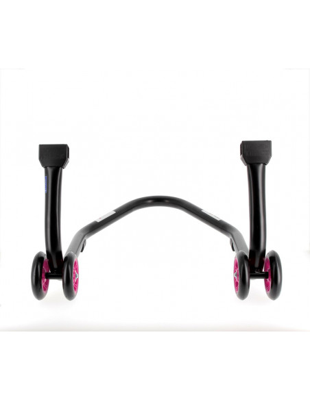 Béquille arrière BIHR Home Track supports en "L" noir mat roues rose