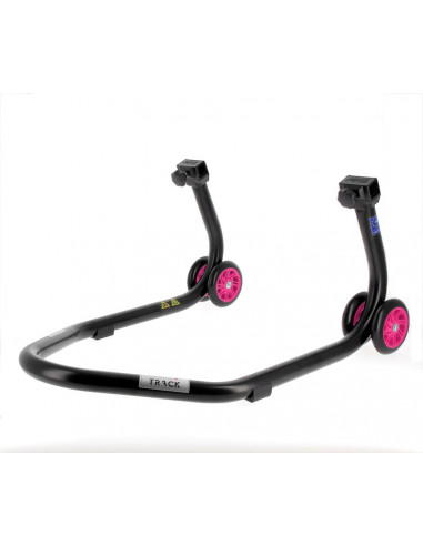 Béquille arrière BIHR Home Track supports en "L" noir mat roues rose