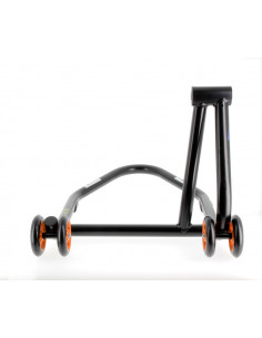 Béquille monobras gauche BIHR Home Track noir mat roues orange 2
