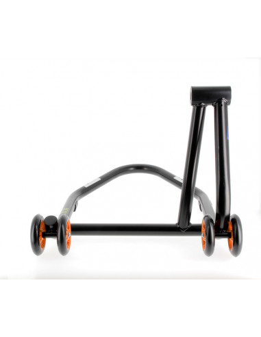Béquille monobras gauche BIHR Home Track noir mat roues orange