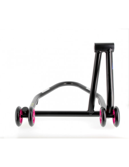 Béquille monobras gauche BIHR Home Track noir mat roues rose