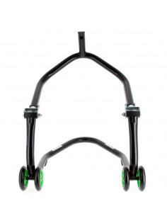 Béquille avant sous té BIHR Home Track noir mat roues vert 2