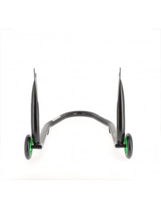 Béquille arrière BIHR Home Track fixe supports en "V" noir mat roues vert 2