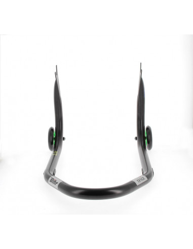 Béquille arrière BIHR Home Track fixe supports en "V" noir mat roues vert