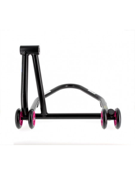 Béquille monobras droite BIHR Home Track noir mat roues rose